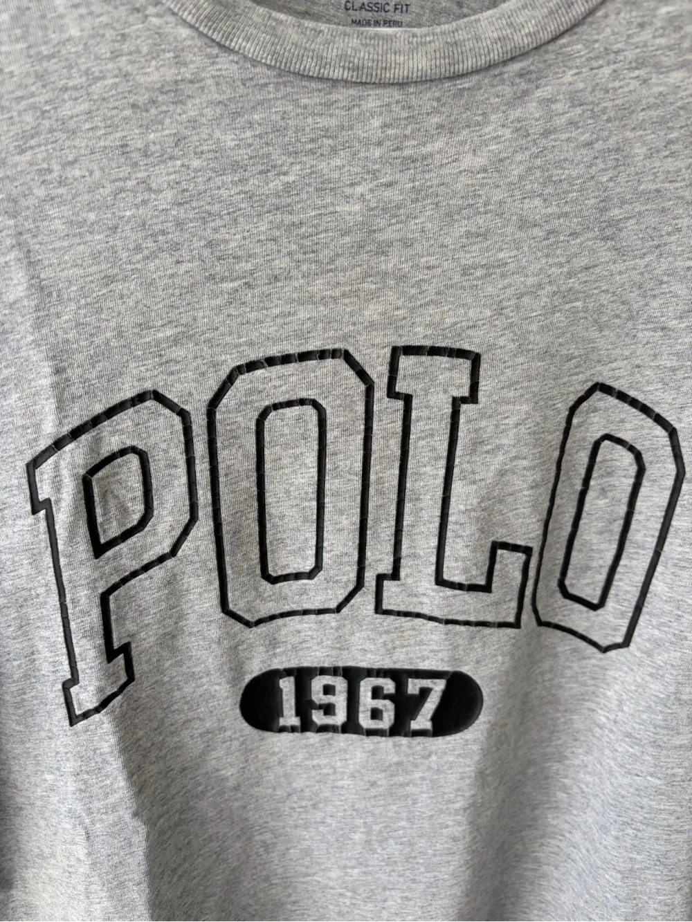 Polo by Ralph Lauren Gray 'POLO 1967' Graphic Short Sleeve Tee men's small